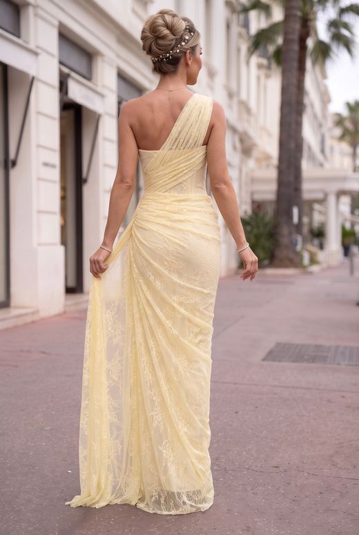 Vestido encaje modelo Cannes Amarillo