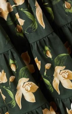 Carol model green printed dress