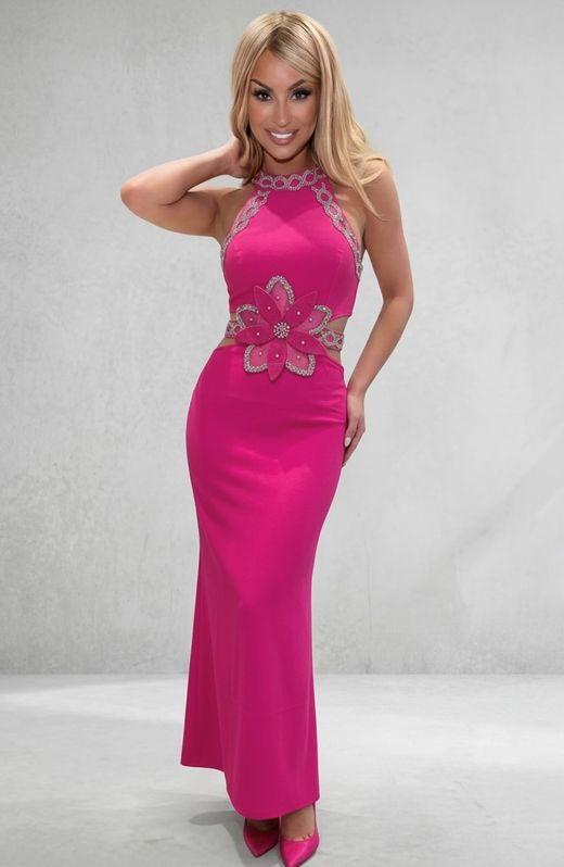 Vestido largo bandage modelo Exclusiva Rosa