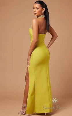 Naomi long bandage dress