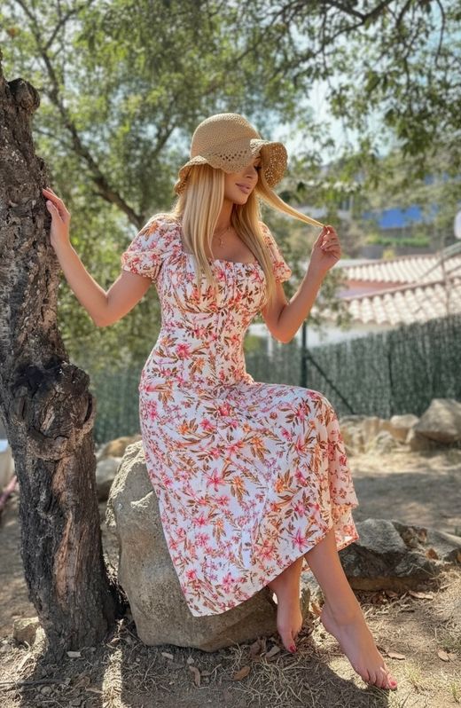 Vestido largo estampado modelo Ursula