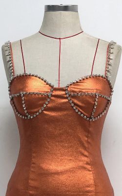 Emily metallic dress with rhinestones