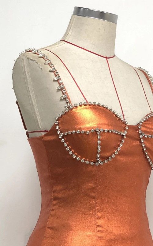 Emily metallic dress with rhinestones