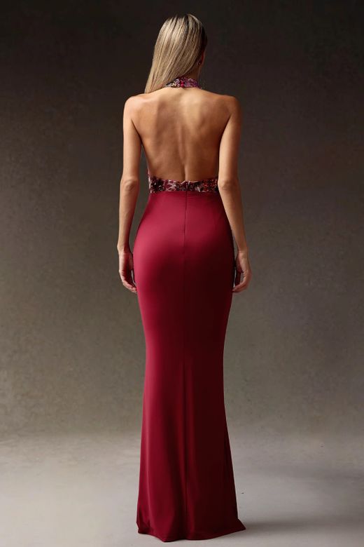 Vestido modelo Argentina burdeos