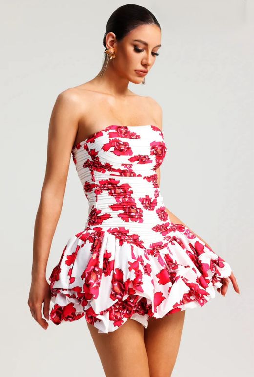 Barbados red model dress
