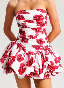Barbados red model dress