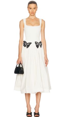 Black butterfly model dress
