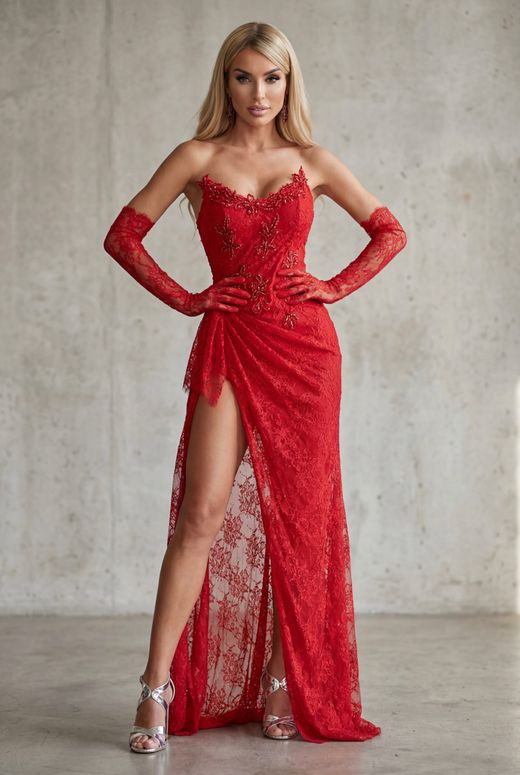 Vestido modelo Espectáculo Rojo