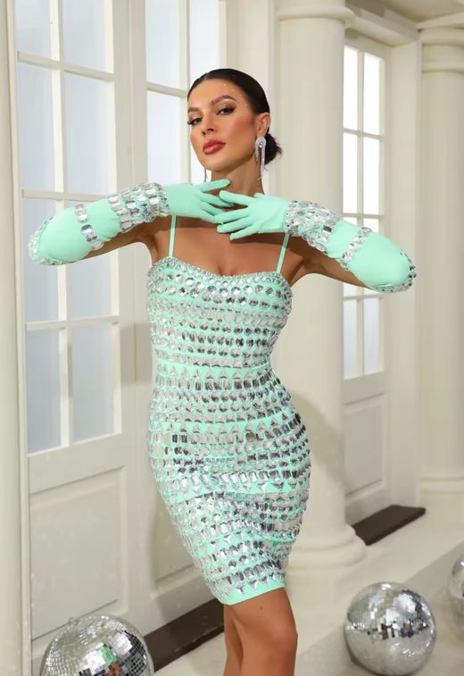Vestido modelo Imperial verde