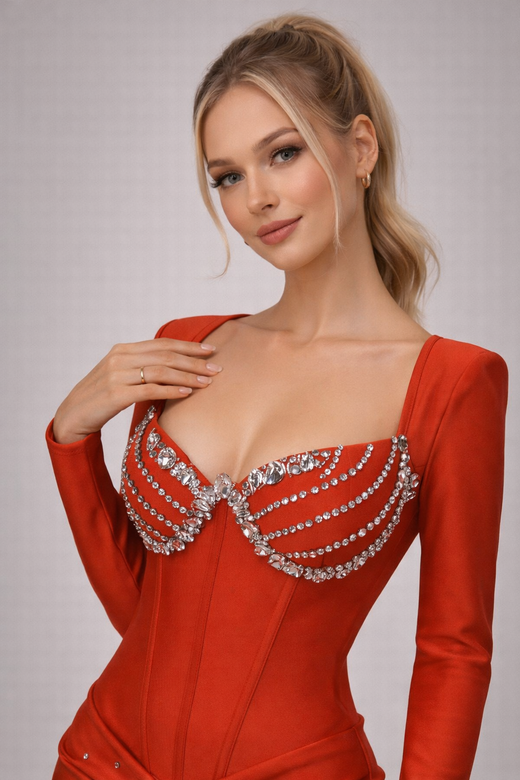 Vestido modelo Lindsay rojo