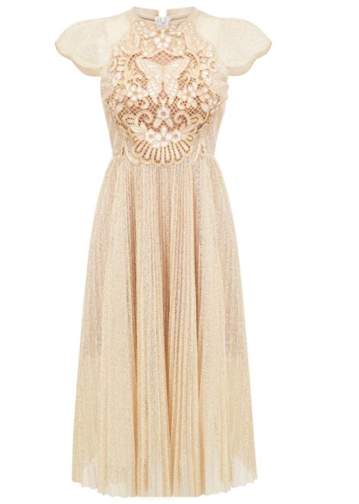 Vestido modelo Mariposas beige