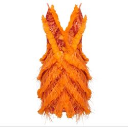 Vestido de plumas modelo Martha