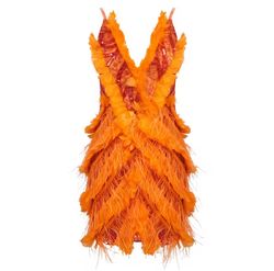 Vestido de plumas modelo Martha