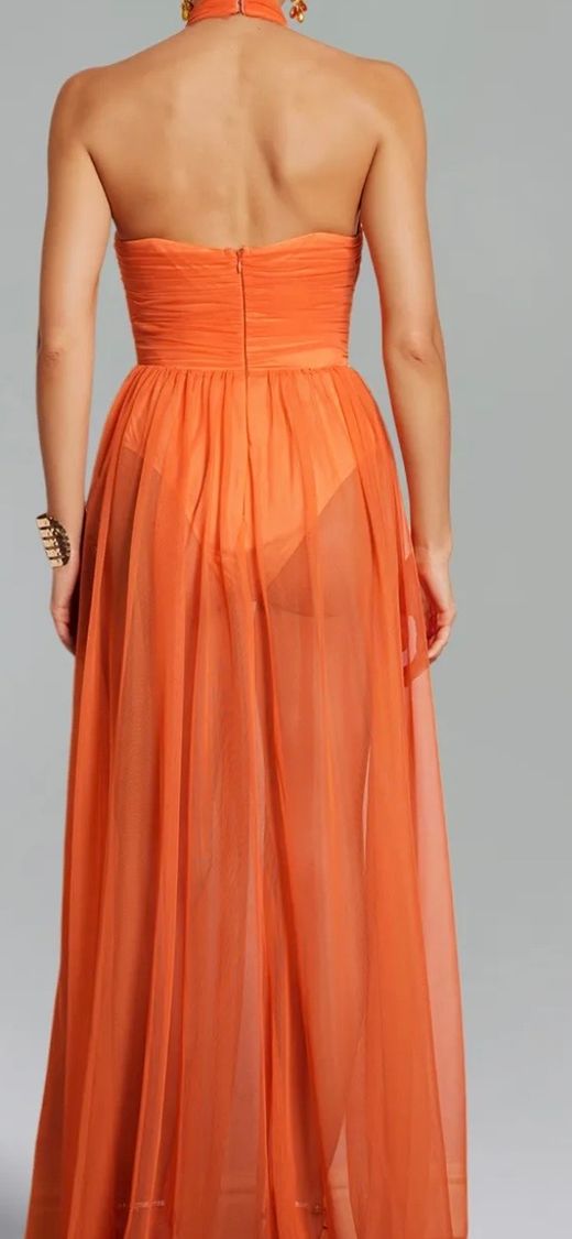 Vestido modelo Miriam naranja