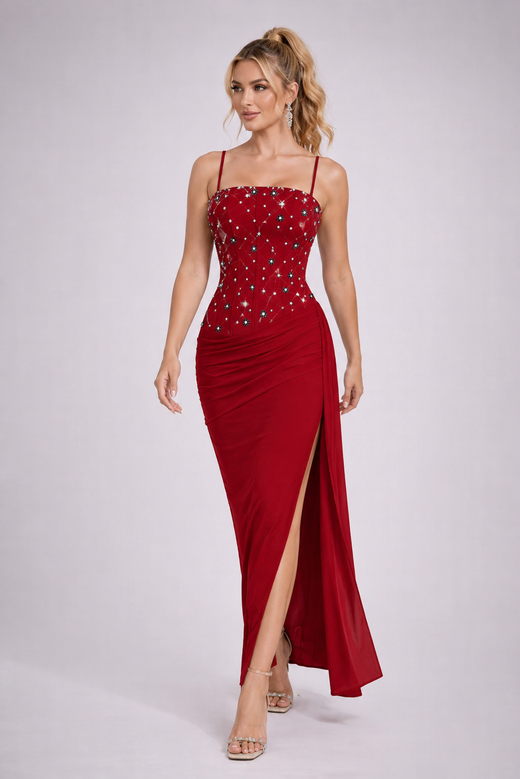 Vestido modelo Santa Lucia rojo