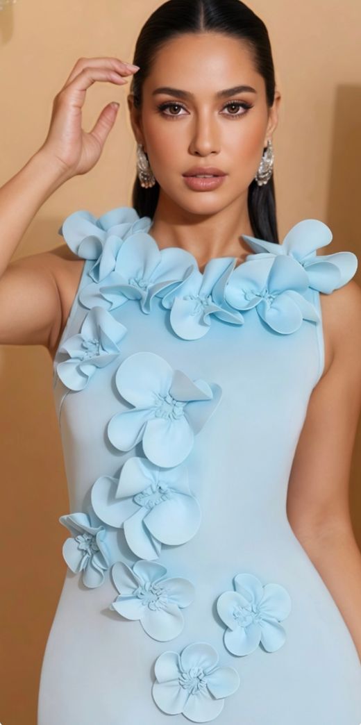 Blue sigh of love model dress