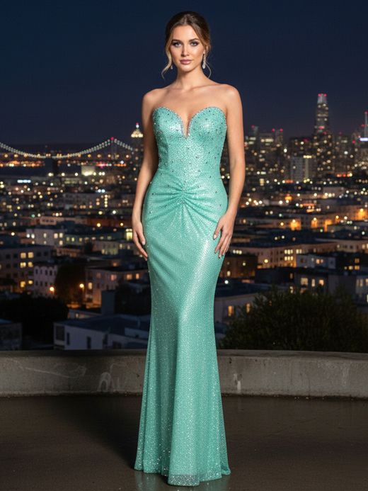 Vestido modelo Verde Agua Luxury