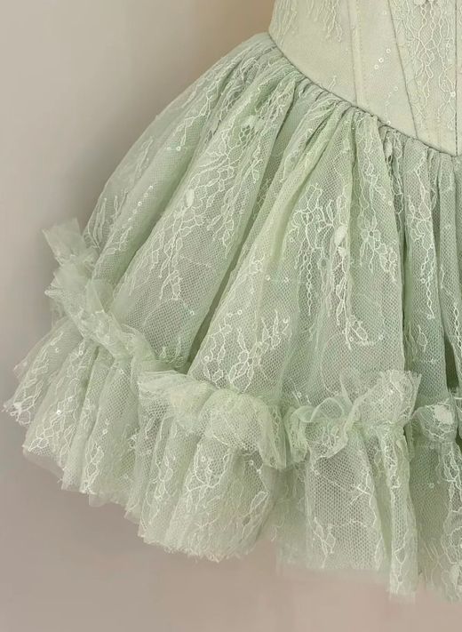 Mint Coquette Short Corset Dress