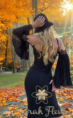 Vestido negro bandage mangas acampanadas Natasha