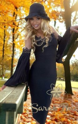 Vestido negro bandage mangas acampanadas Natasha